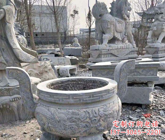 贵阳仿古三足香炉石雕_1