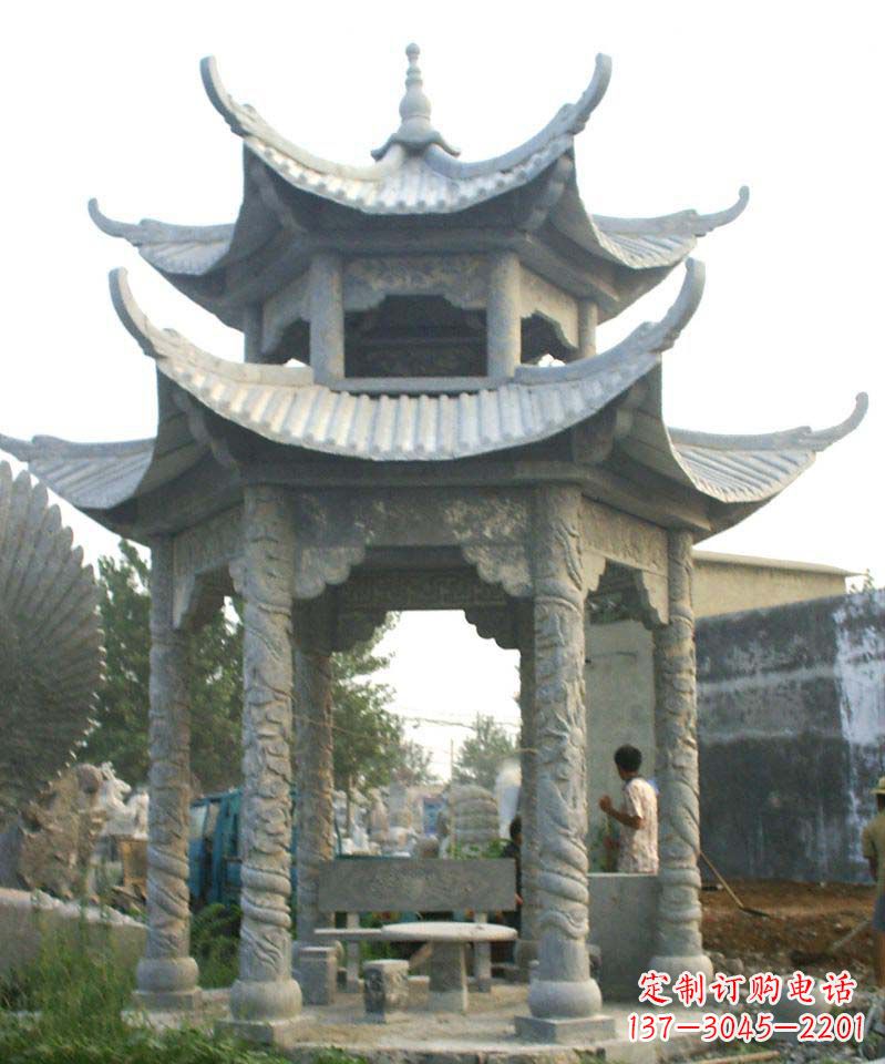 贵阳传统工艺石雕凉亭,精美细致,给你温馨家园