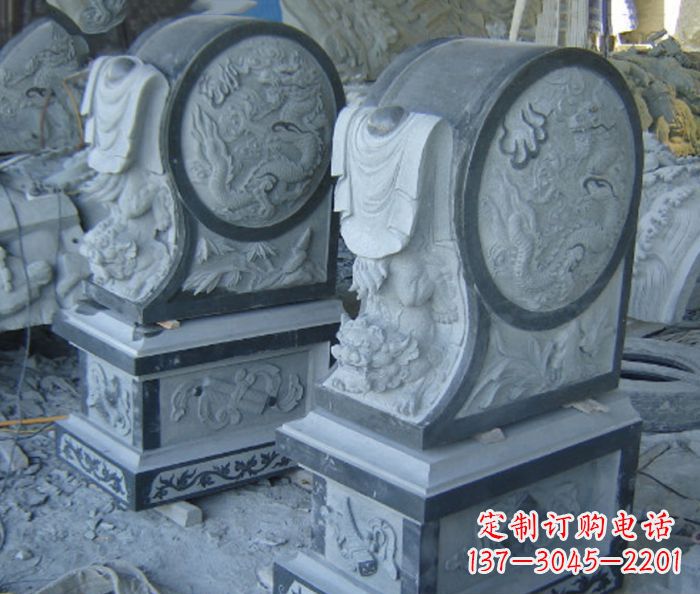 贵阳仿古石门墩招财抱鼓石雕塑