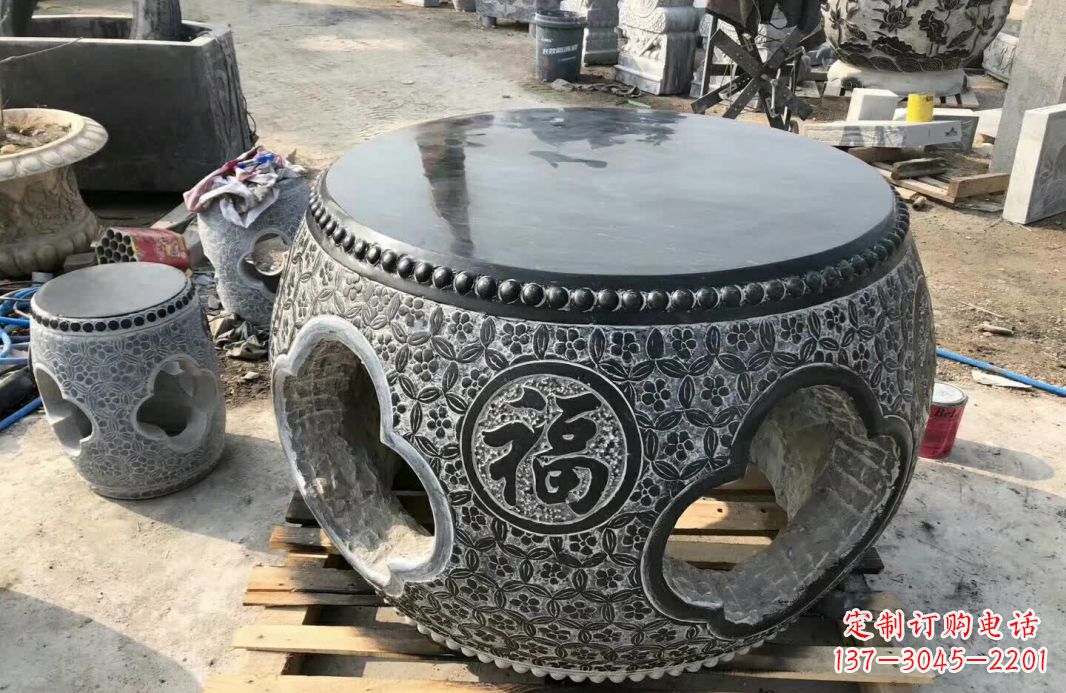 贵阳中领雕塑 | 精美仿古石桌凳雕塑