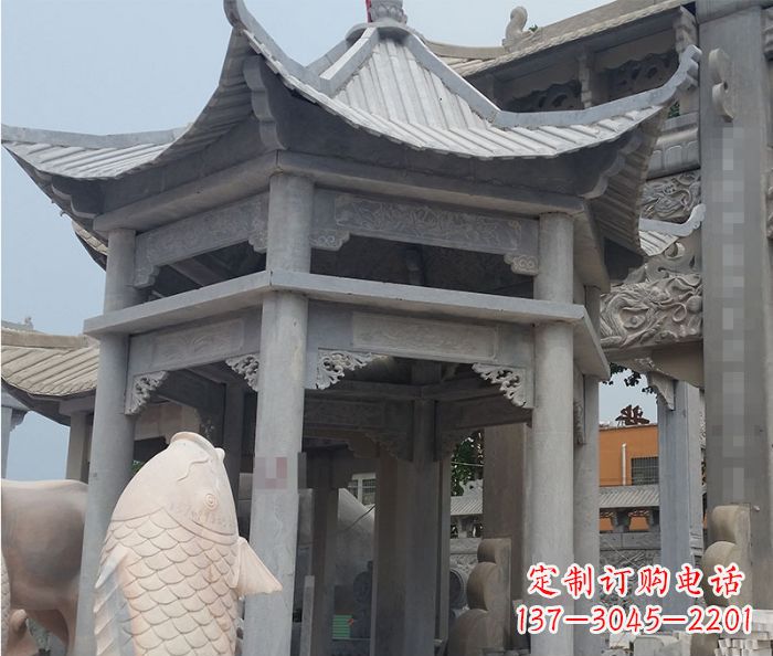 贵阳精美仿古双层石雕凉亭