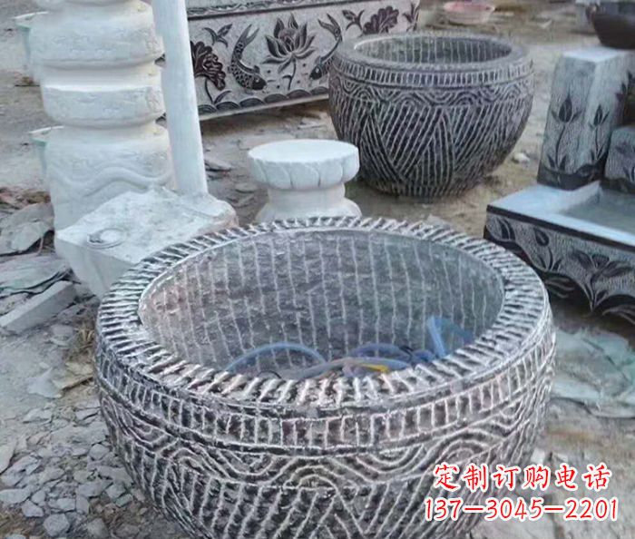 贵阳精美仿古石雕水缸