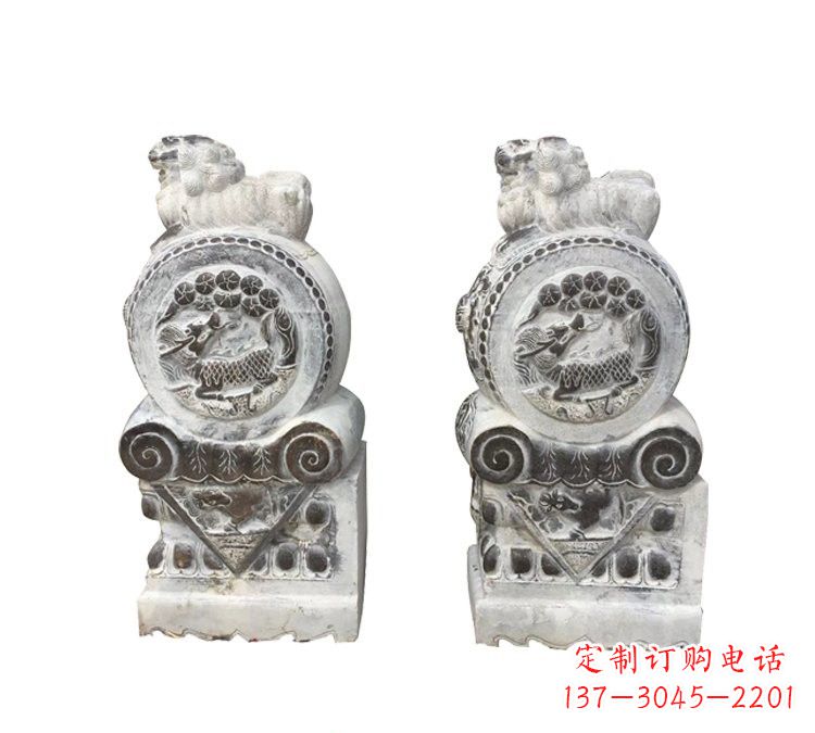 贵阳仿古雕塑狮子抱鼓石