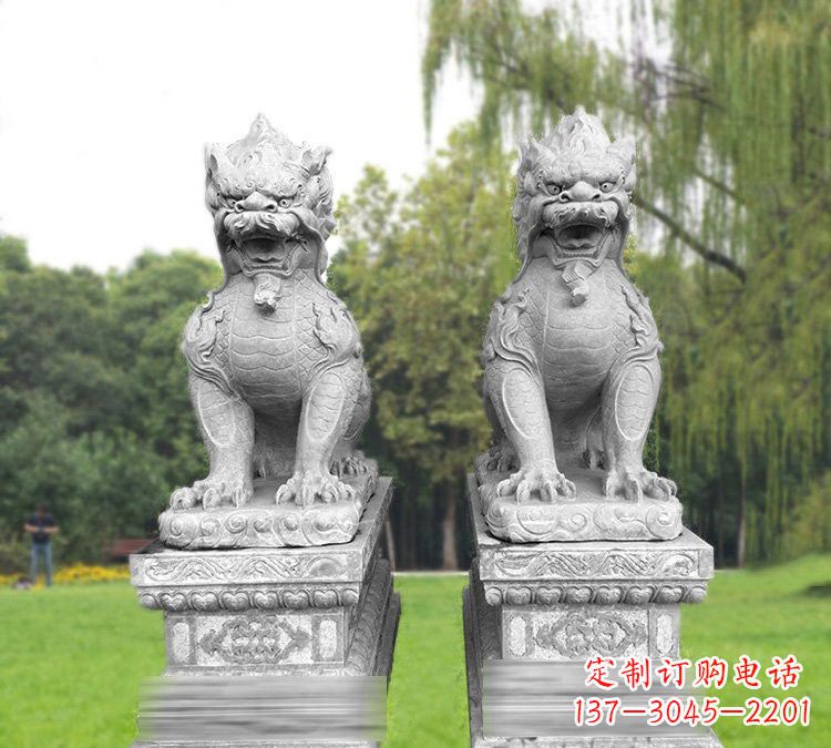 贵阳仿古坐式麒麟石雕