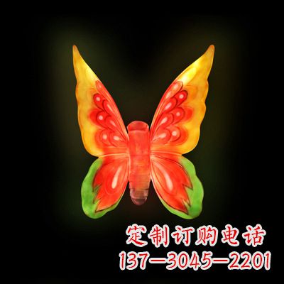 贵阳精美小号黄色发光蝴蝶雕塑