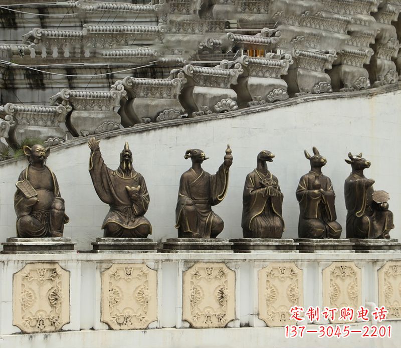 贵阳仿真十二生肖铜雕塑