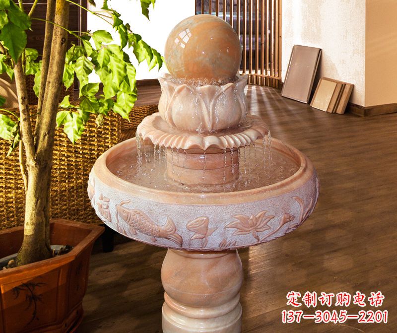 贵阳浑然天成的风水球石雕