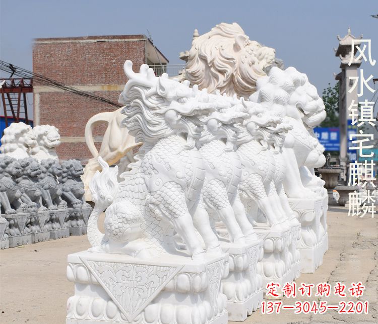 贵阳精致的汉白玉雕刻麒麟