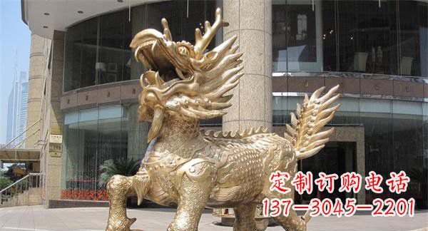 贵阳中领雕塑,定制精美麒麟神兽铜雕