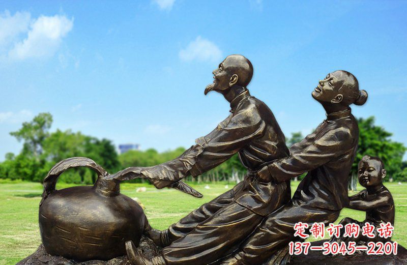 贵阳和谐之美，铜雕萝卜雕塑