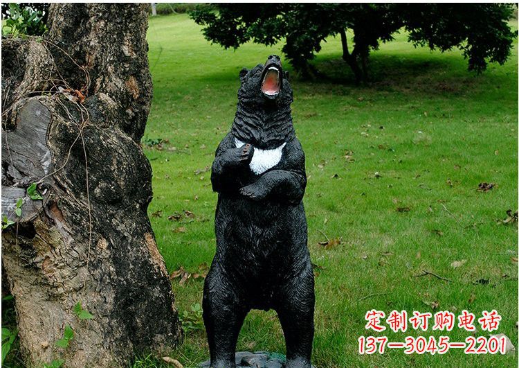 贵阳公园玻璃钢仿真黑熊雕塑