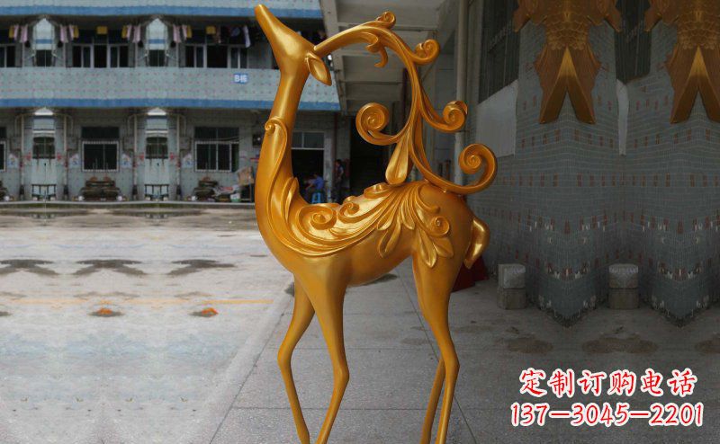 贵阳玻璃钢小鹿雕塑，装饰公园美景
