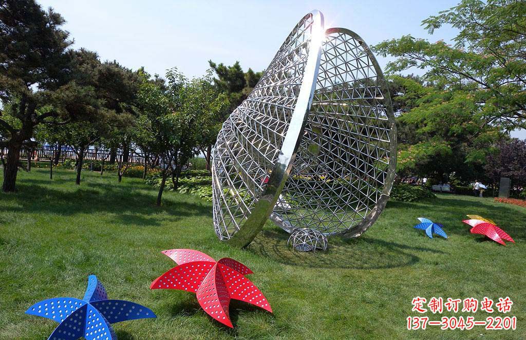 贵阳精美不锈钢贝壳海星景观雕塑