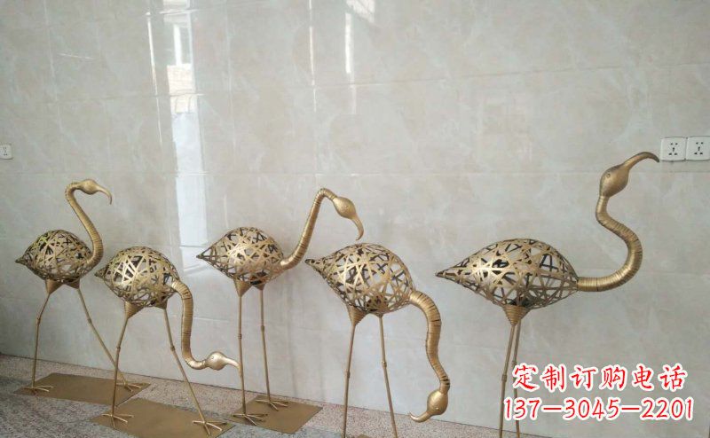 贵阳不锈钢抽象火烈鸟动物雕塑