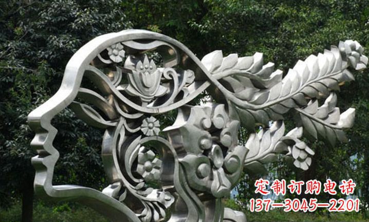 贵阳美丽如梦不锈钢美女雕塑