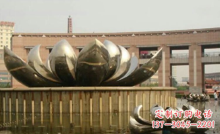 贵阳廊中领雕塑优质的不锈钢荷花雕塑