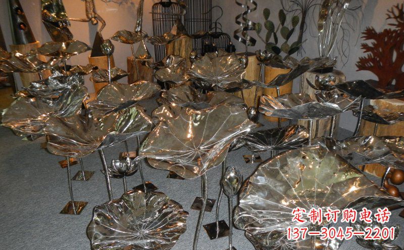 贵阳抛光不锈钢荷叶雕塑