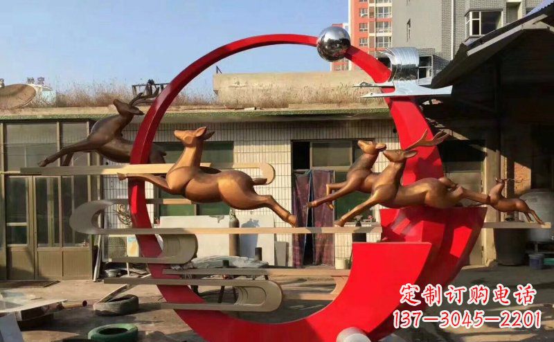 贵阳梅花鹿不锈钢雕塑引人瞩目的审美观赏