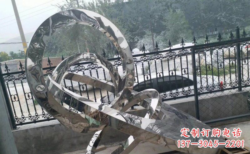贵阳公园拼接圆环景观不锈钢雕塑