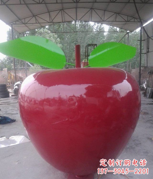 贵阳黑凤凰不锈钢苹果景观雕塑