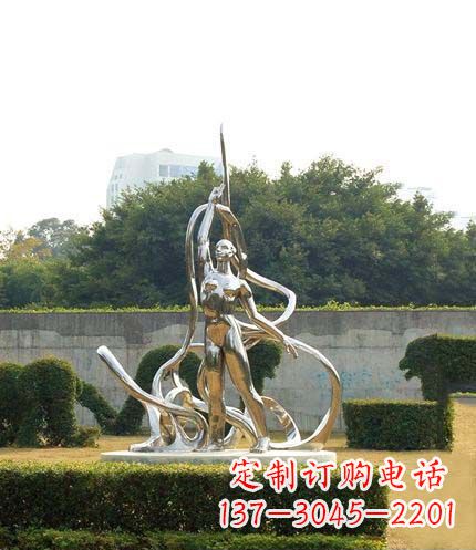 贵阳跳丝带魅力少女铜雕
