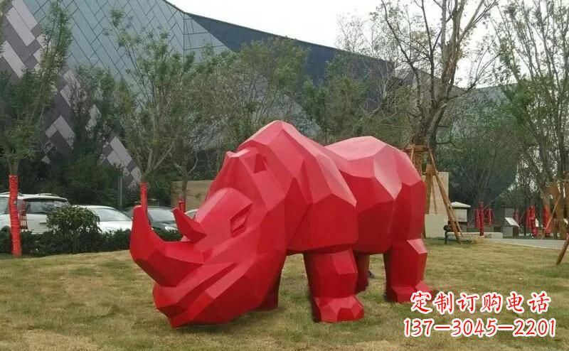 贵阳摩洛哥高端不锈钢犀牛雕塑
