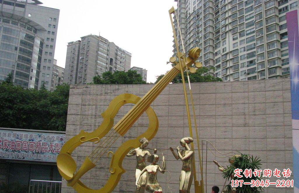 贵阳不锈钢演奏大提琴雕塑