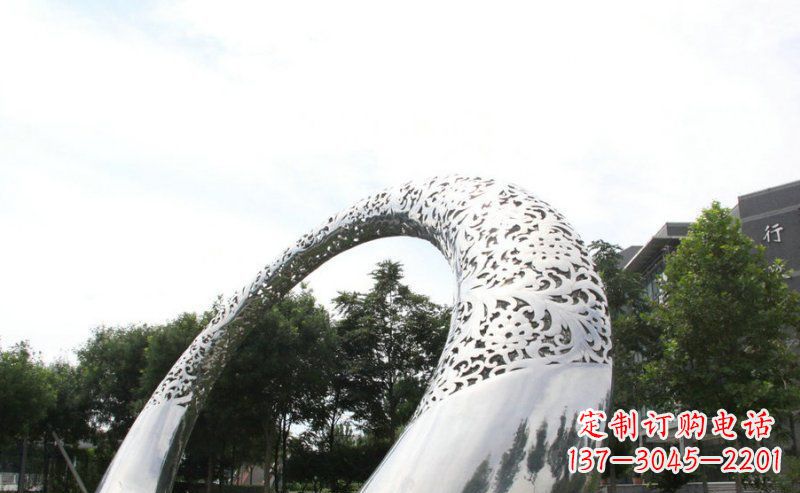贵阳优雅定制不锈钢圆形拱门雕塑