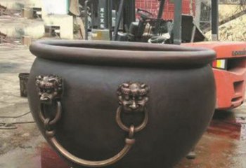 贵阳非凡形态的铜雕狮子头水缸