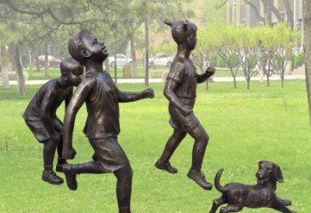 贵阳仿铜跑步小孩雕塑
