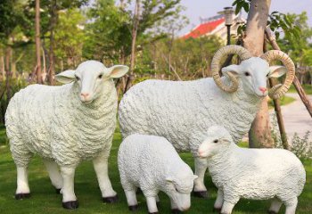 贵阳乡村绵羊雕塑 – 农家院庭院仿真动物摆件
