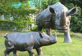 贵阳犀牛铜雕-公园园林草坪室内外装饰雕塑