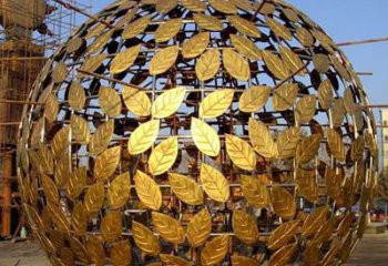 贵阳不锈钢树叶镂空球景观雕塑