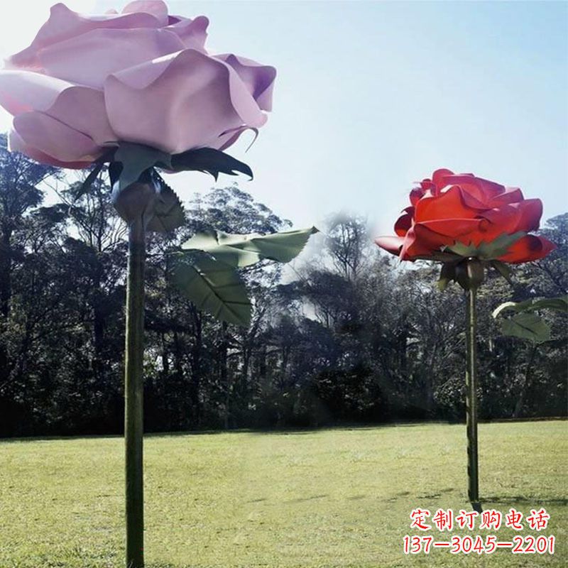 贵阳精美不锈钢雕刻玫瑰花雕塑