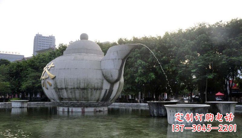 贵阳精致雕塑茶壶石雕