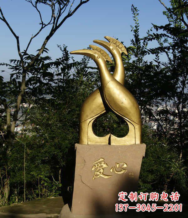 贵阳新中式装饰铜雕 孔雀景观雕塑