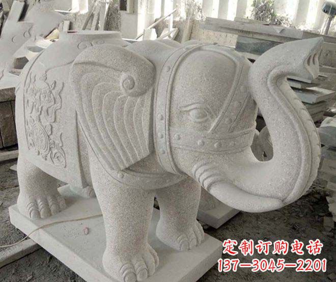 贵阳公园动物大理石大象石雕 (3)