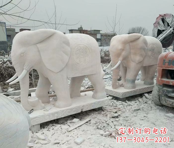 贵阳公园动物大象石雕 (5)