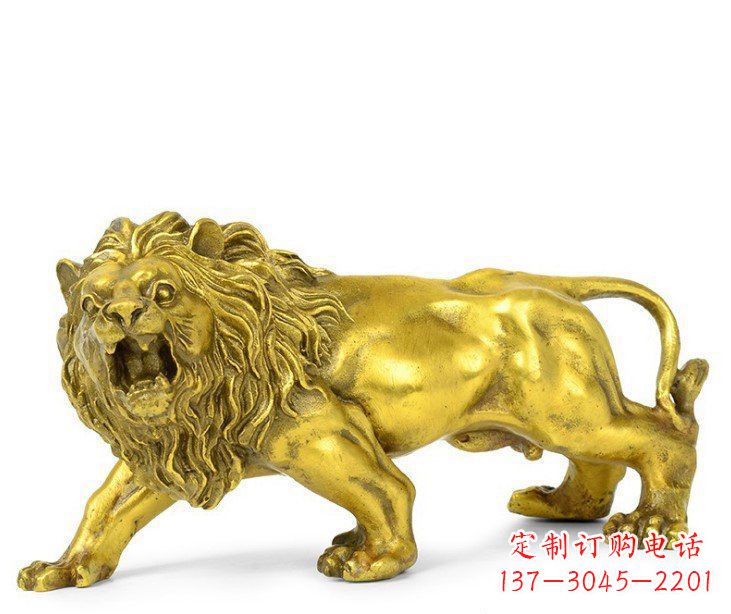 贵阳公园动物黄铜鎏金狮子铜雕塑
