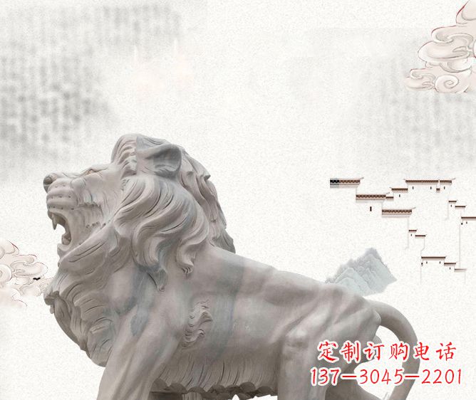 贵阳公园动物欧式石狮子雕塑