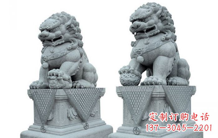 贵阳公园动物青石狮子石雕