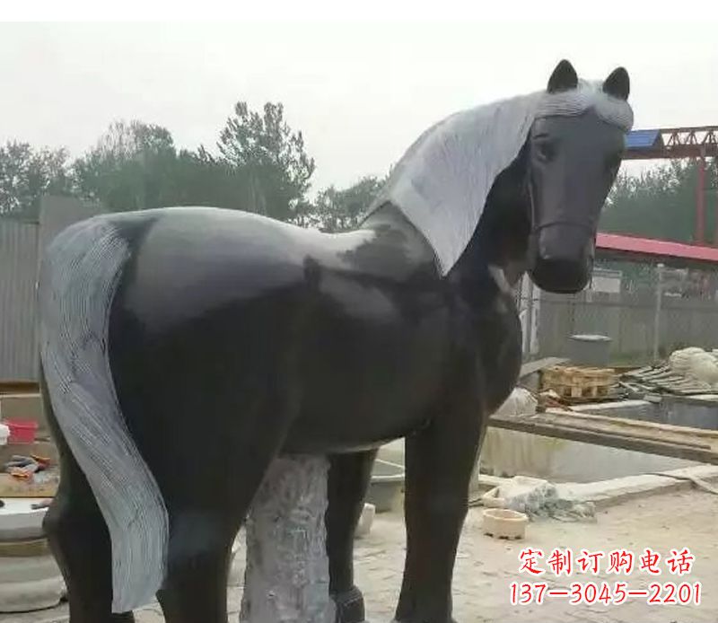 贵阳公园动物小马石雕