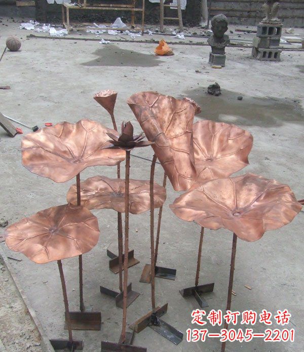 贵阳中领雕塑荷花锻铜雕塑