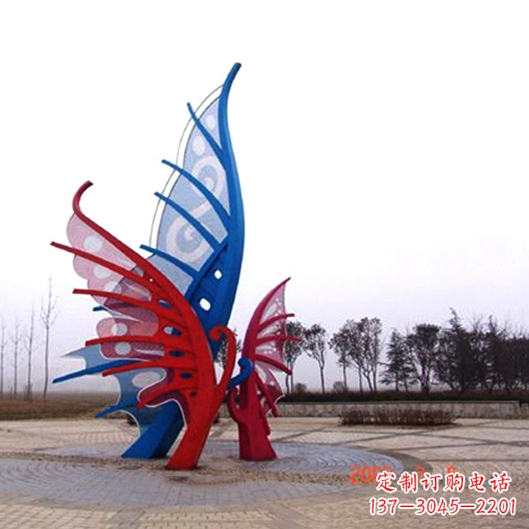 贵阳公园广场不锈钢景观蝴蝶景观雕塑