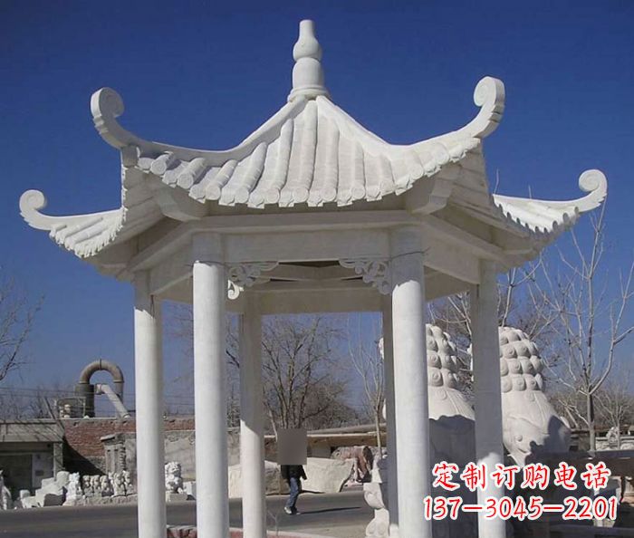 贵阳汉白玉凉亭石雕