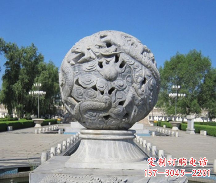 贵阳公园景观龙浮雕球喷泉石雕
