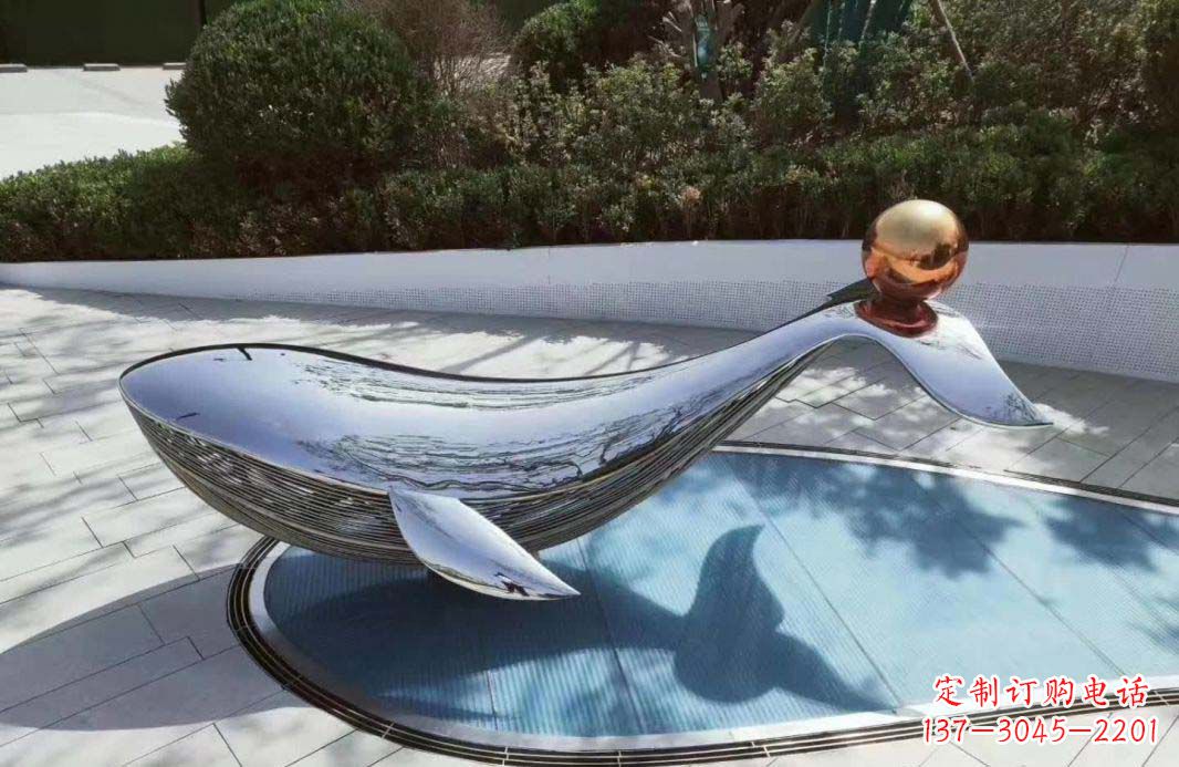 贵阳公园镜面不锈钢海豚雕塑