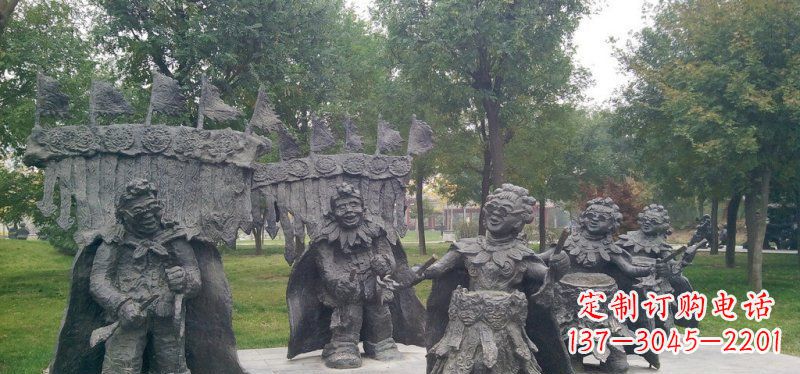 贵阳领雕塑扭秧歌老人铜雕
