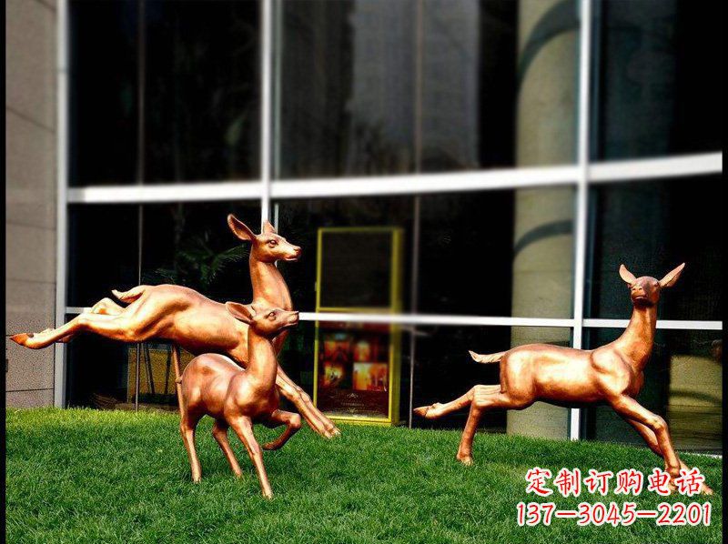 贵阳精美青铜动物雕塑——小鹿奔跑