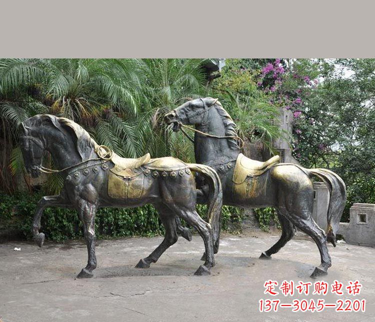 贵阳3米大型精美纯铜马鞍雕塑